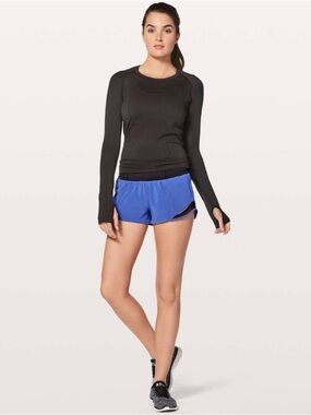 Lululemon Hotty Hot Moroccan Blue Lined Shorts